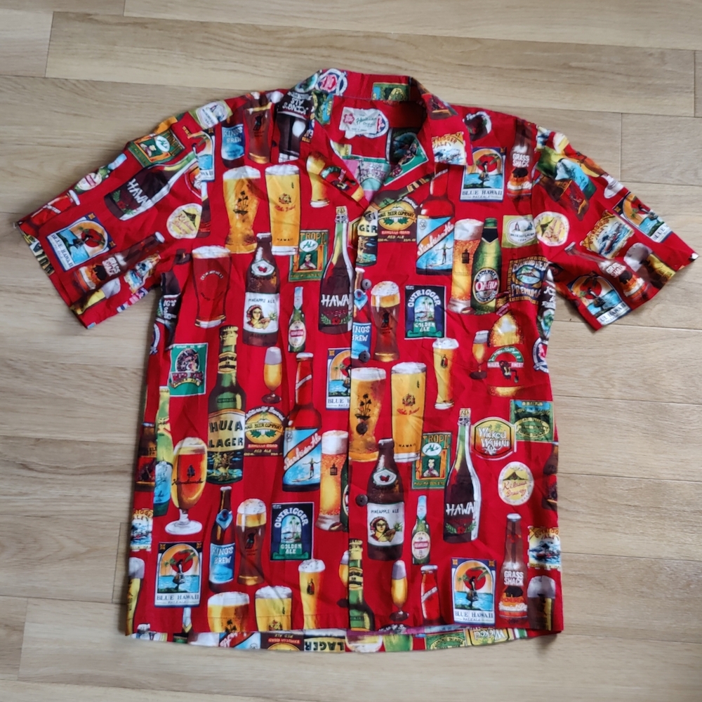 Hilo Hattie The Hawaiian Original Beer Shirt Sz Lg